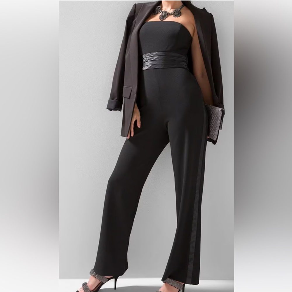 WHBM Strapless Elegant Black Jumpsuit, NWT, size 00
